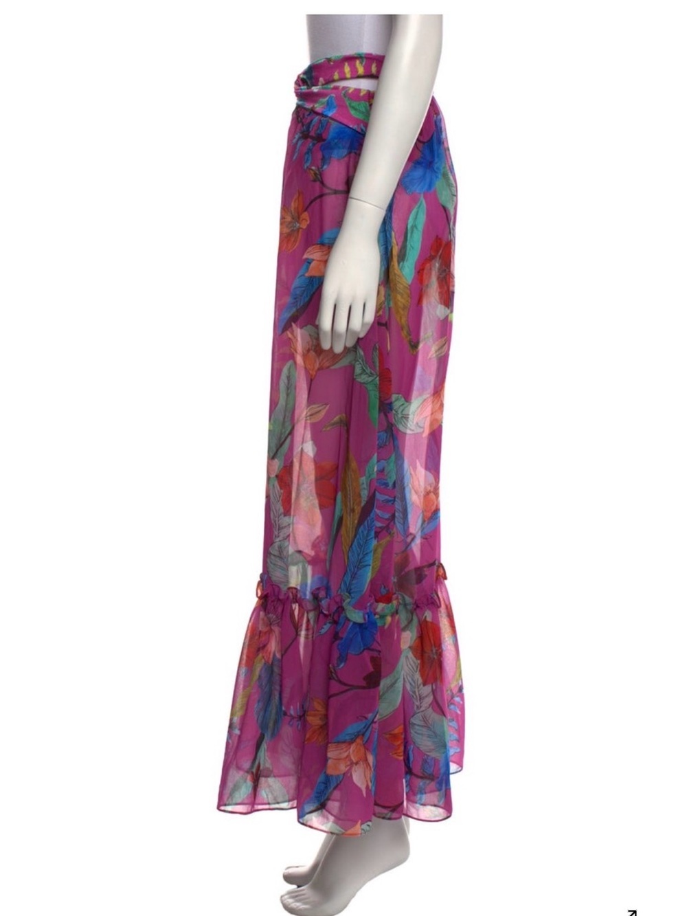 PatBo Zambia Beach Skirt in Magenta Flora - Picture 4 of 9